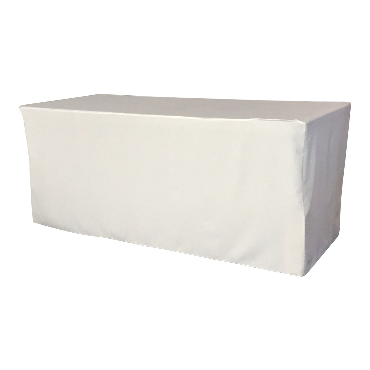 96 Inch Rectangular Black Fitted Tablecloth for Folding Table